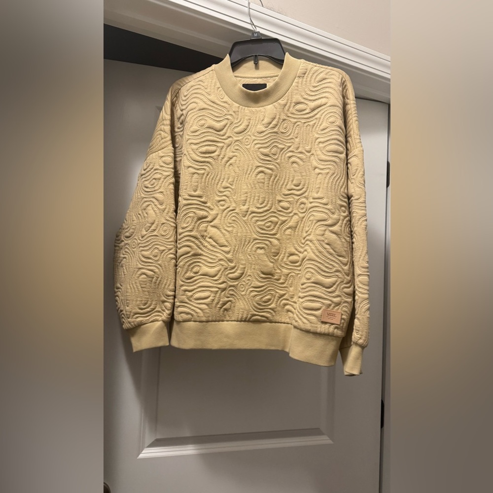 Vans Cream Textured Crewneck Top